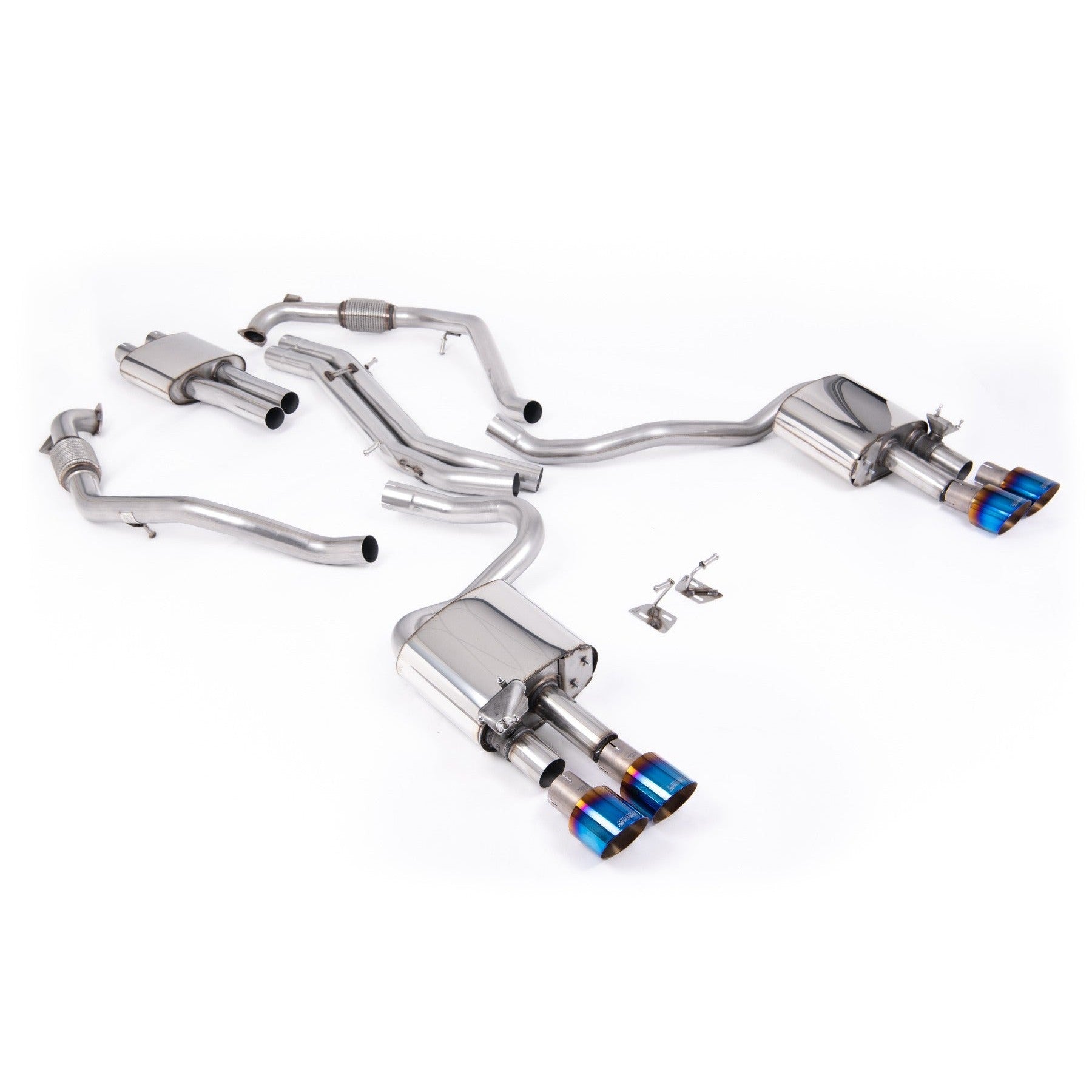 Milltek Sport Resonated Cat-Back Exhaust (Audi B9 S5 3.0 V6 Burnt/Blue Titanium Tips) for Audi S5 B9 (2017–2026)