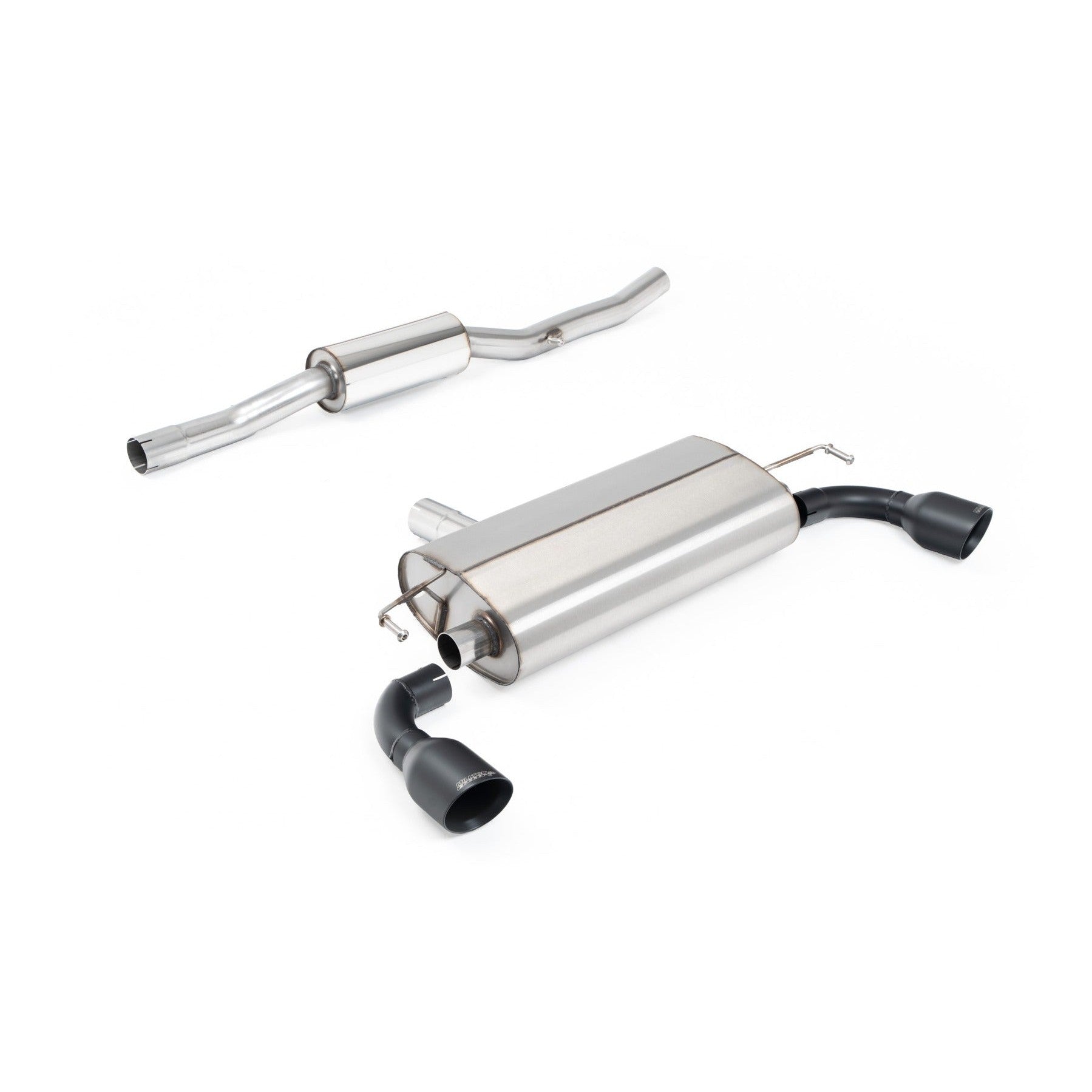 Milltek Sport V2 Resonated Cat-Back Exhaust (R32 Slash Cut Cerakote Black Tips) for Volkswagen Golf MK4 (2002–2005)