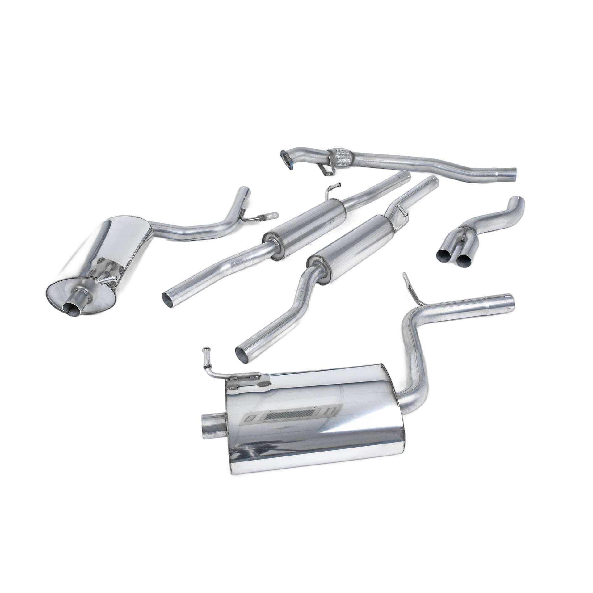 Milltek Sport Resonated Cat-Back Exhaust (Audi B6 A4 1.8T Quattro 100mm Jet Tips) for Audi A4 B6 (2003–2005)