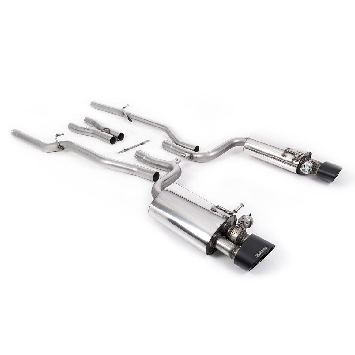 Milltek Sport Valved Non-Resonated Cat-Back Exhaust (Audi B7 RS4 Cerakote Black Tips) for Audi RS4 B7 (2006–2008)
