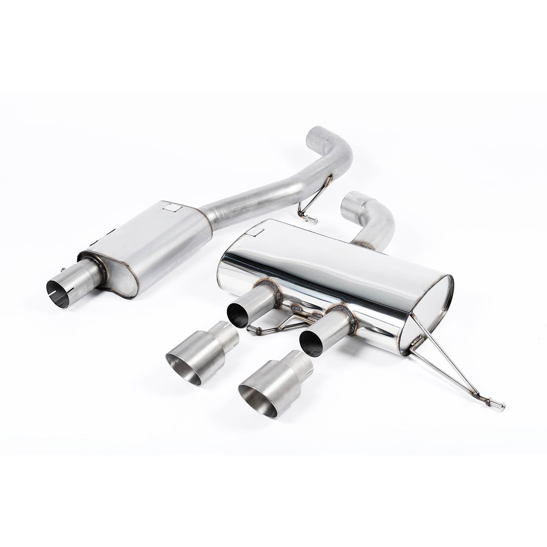 Milltek Sport Resonated Race Cat-Back Exhaust (VW Golf R MK6 Brushed Titanium Tips) for Volkswagen Golf MK6 (2009–2013)