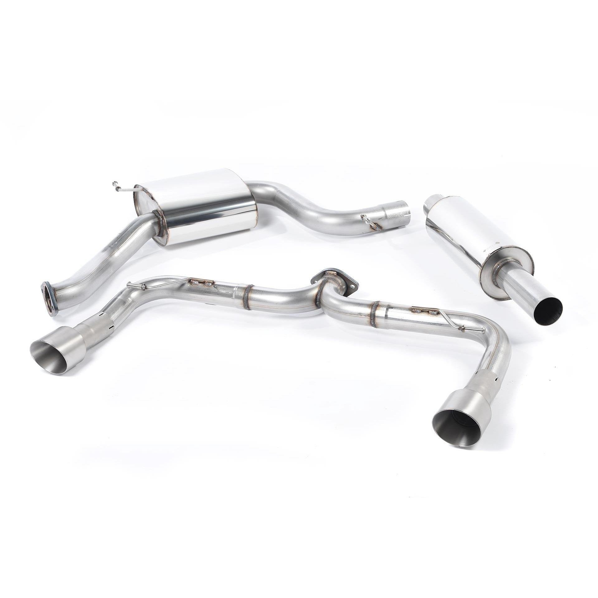 Milltek Sport Non-Resonated Cat-Back Exhaust (VW Golf GTI MK7 Brushed Titanium Tips) for Volkswagen Golf MK7 (2013–2016)