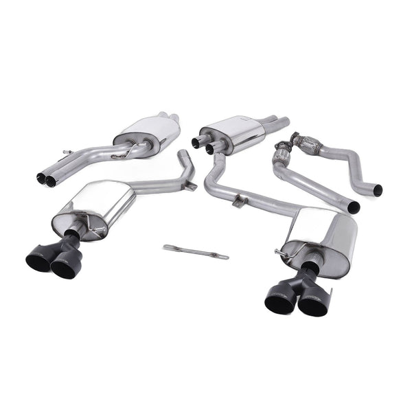 Milltek Sport Resonated Cat-Back Exhaust (Audi B8.5 S5 Cerakote Black Tips) for Audi S5 B8.5 (2011–2016)