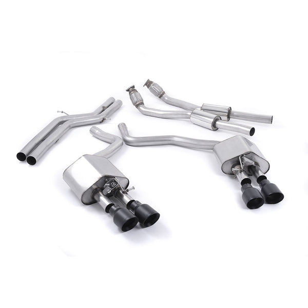 Milltek Sport Valved Non-Resonated Cat-Back Exhaust (Audi C7 S6 S7 Cerakote Black Tips) for Audi S6 C7 (2012–2018)