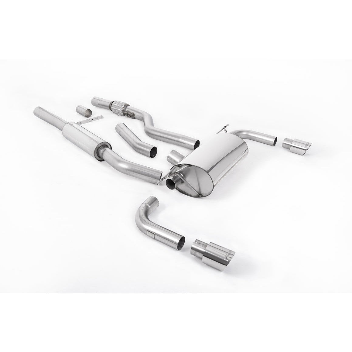 Milltek Sport Resonated Cat-Back Exhaust (F32 435i Style Dual Outlet Polished Tips) for BMW 4 Series F82 (2014–2018)