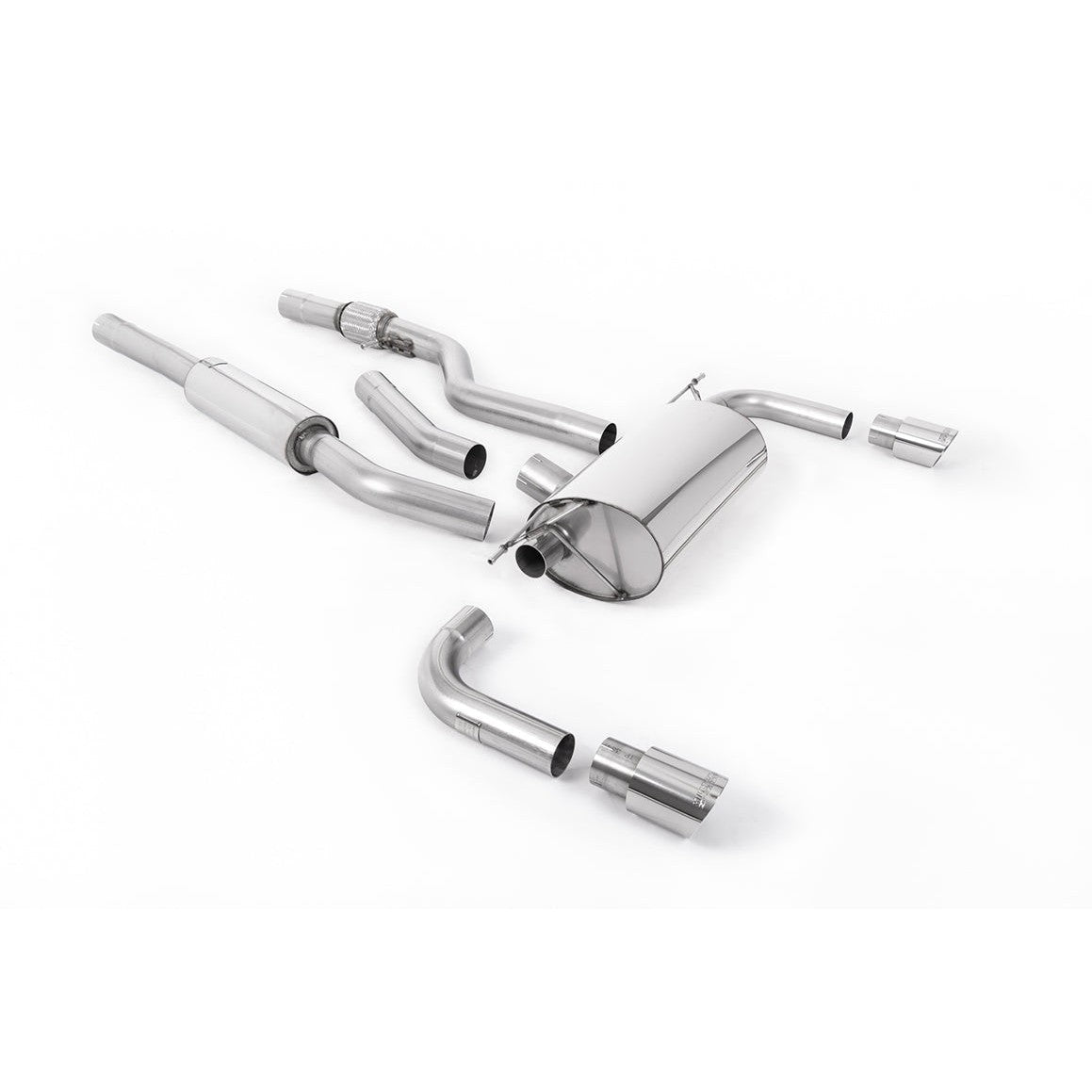 Milltek Sport Resonated Cat-Back Exhaust - Dual Outlet Polished Tips for BMW 4 Series F32 (2014–2016)