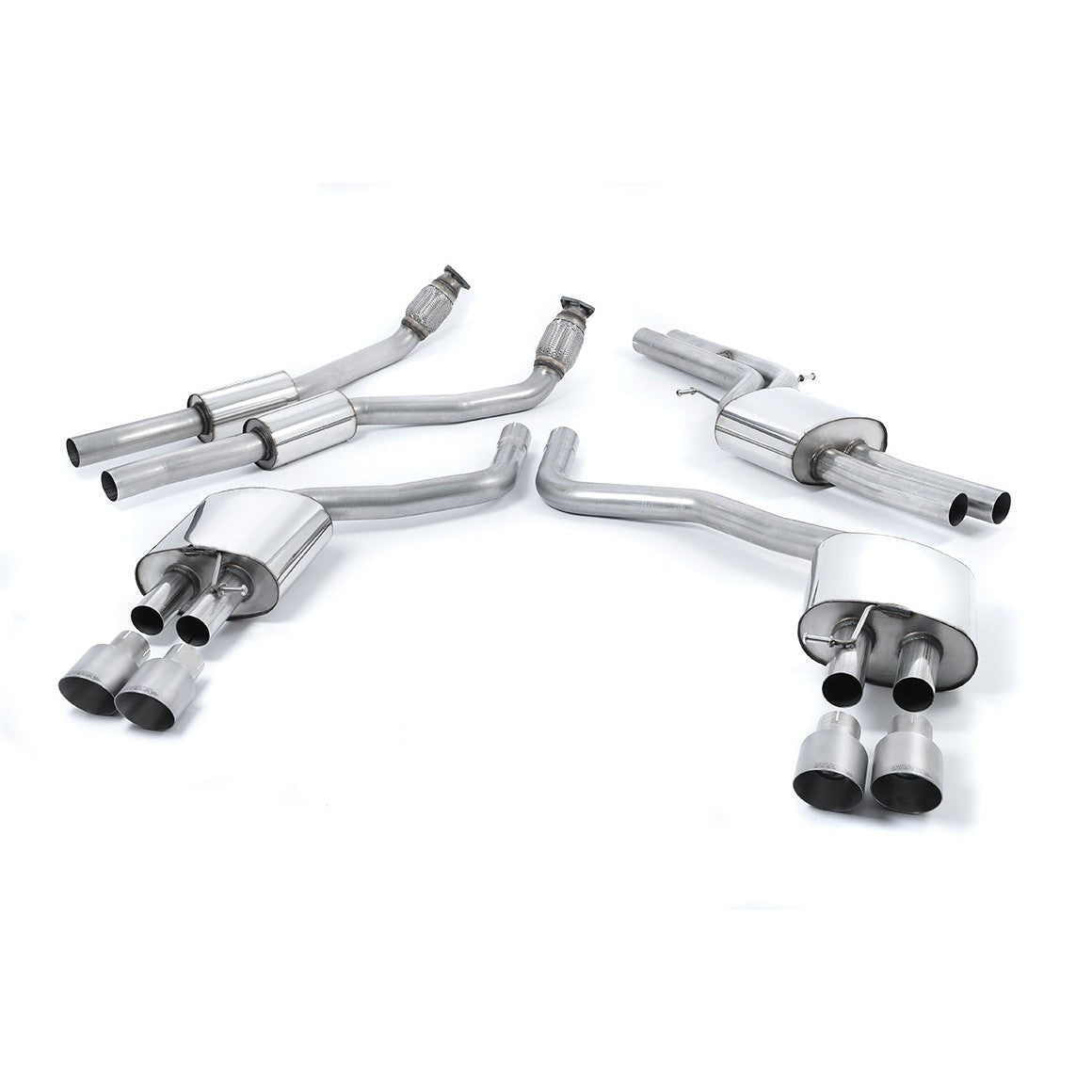 Milltek Sport Resonated Cat-Back Exhaust (Audi C7 S6 S7 Brushed Titanium Tips) for Audi S6 C7 (2012–2018)
