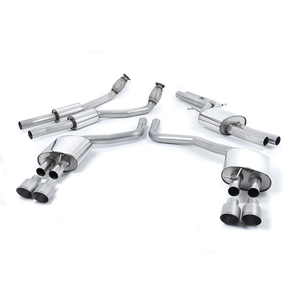 Milltek Sport Resonated Cat-Back Exhaust (Audi C7 S6 S7 Brushed Titanium Tips) for Audi S6 C7 (2012–2018)