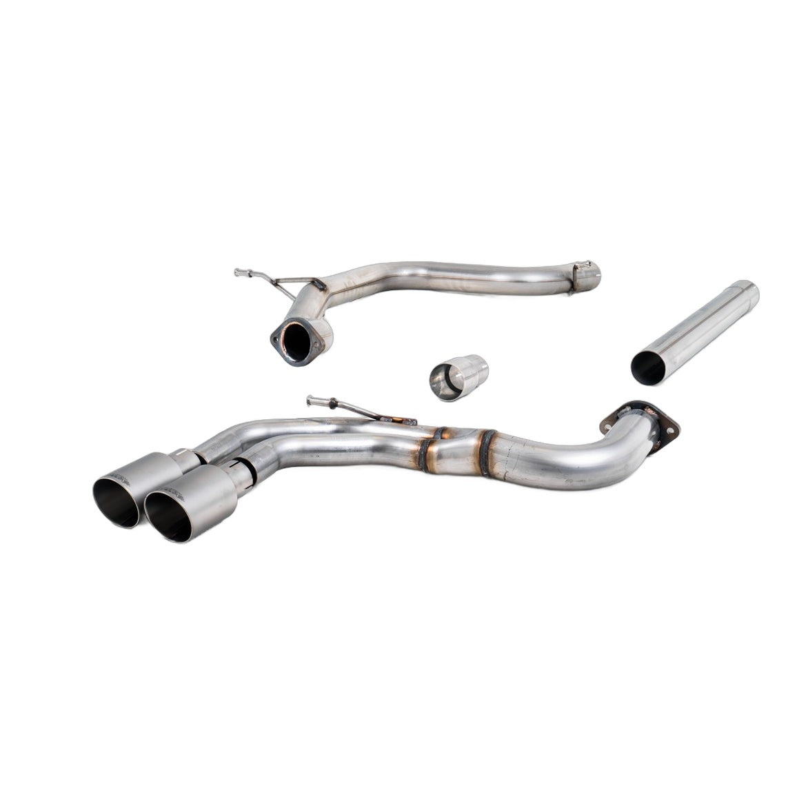 Milltek Sport Non-Resonated Cat-Back Exhaust - TDI Brushed Titanium Tips for Audi A3 8V (Pre-Facelift) (2013–2020)