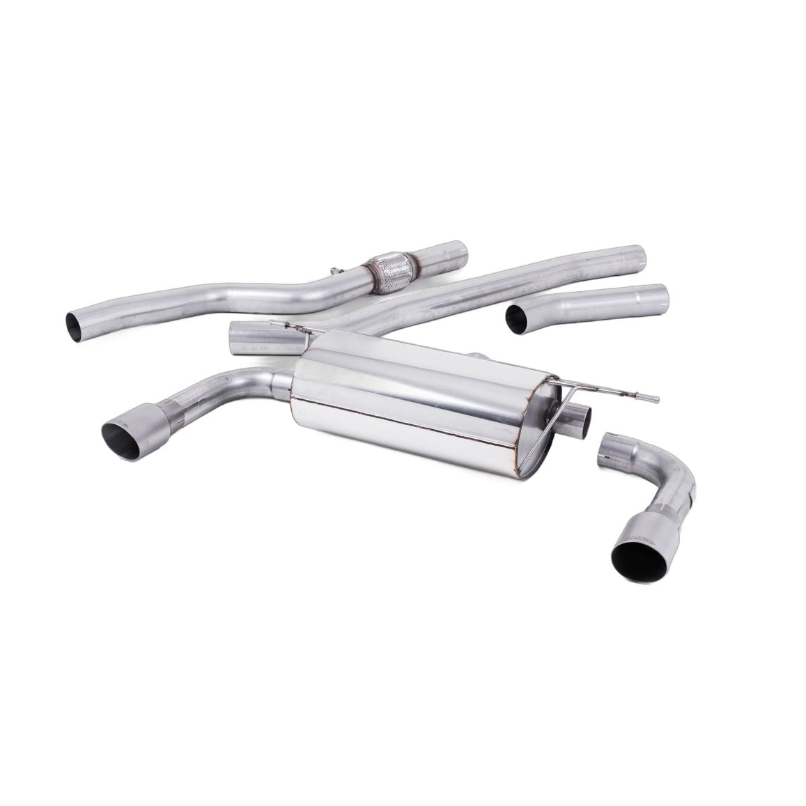 Milltek Sport Non-Resonated Cat-Back Exhaust - Outlet Brushed Titanium Tips for BMW 4 Series F32 (2014–2016)