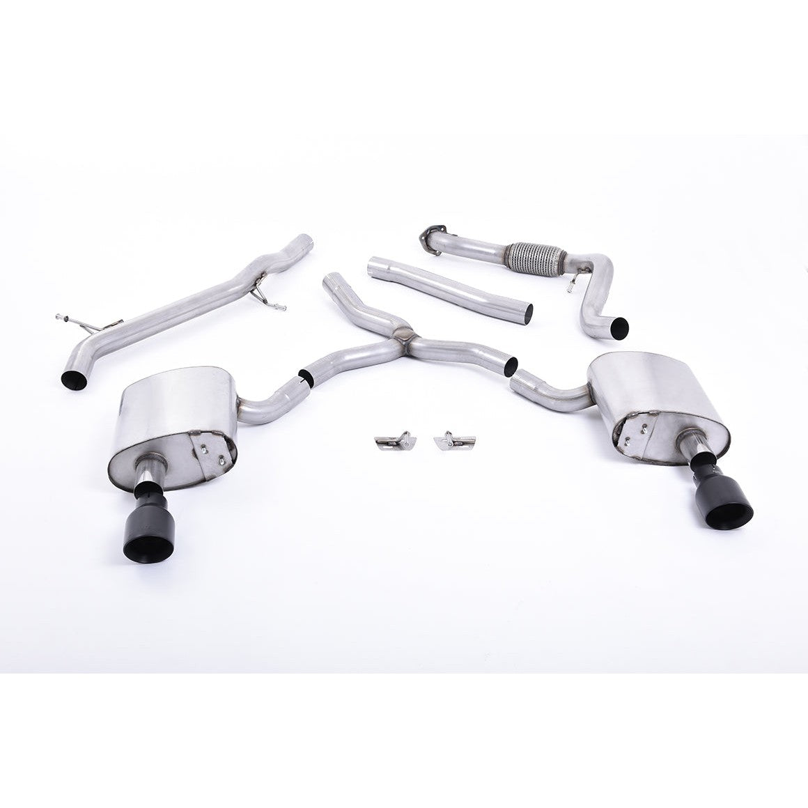 Milltek Sport Non-Resonated Cat-Back Exhaust (Audi B9 A4 2.0 TFSI Cerakote Black Tips) for Audi A4 B9 (2016–2023)