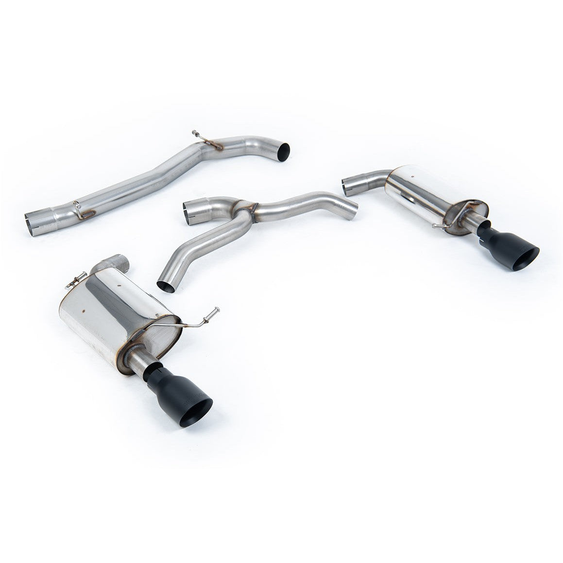 Milltek Sport Non-Resonated Cat-Back Exhaust (2.0 TFSI Cerakote Black Tips) for Volkswagen Golf MK7 (2016–2021)