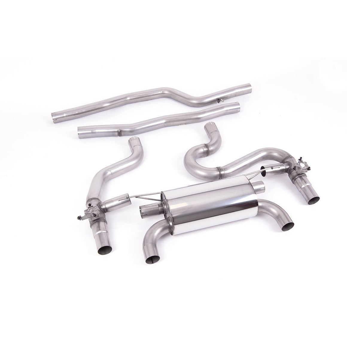 Milltek Sport Equal Length GPF/OPF Back Exhaust (BMW F87 M2 Comp Brushed Titanium Tips) for BMW 2 Series F87 (2018–2023)