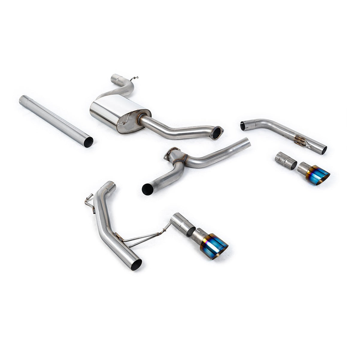 Milltek Sport Non-Resonated Cat-Back Exhaust - Burnt Titanium Tips for Volkswagen Jetta A7 (2019–2023)