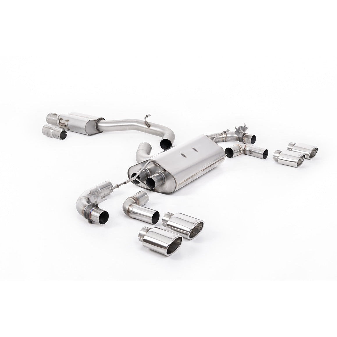 Milltek Sport 80mm Valved Resonated Race Cat-Back Exhaust (R Polished Oval Tips) for Volkswagen Golf MK7.5 (2017–2021)