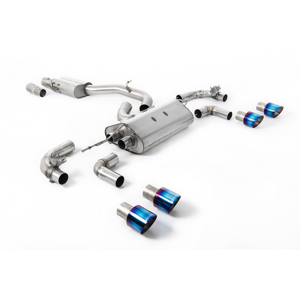 Milltek Sport 80mm Valved Resonated Race Cat-Back Exhaust (R Burnt Titanium Tips) for Volkswagen Golf MK7.5 (2017–2021)