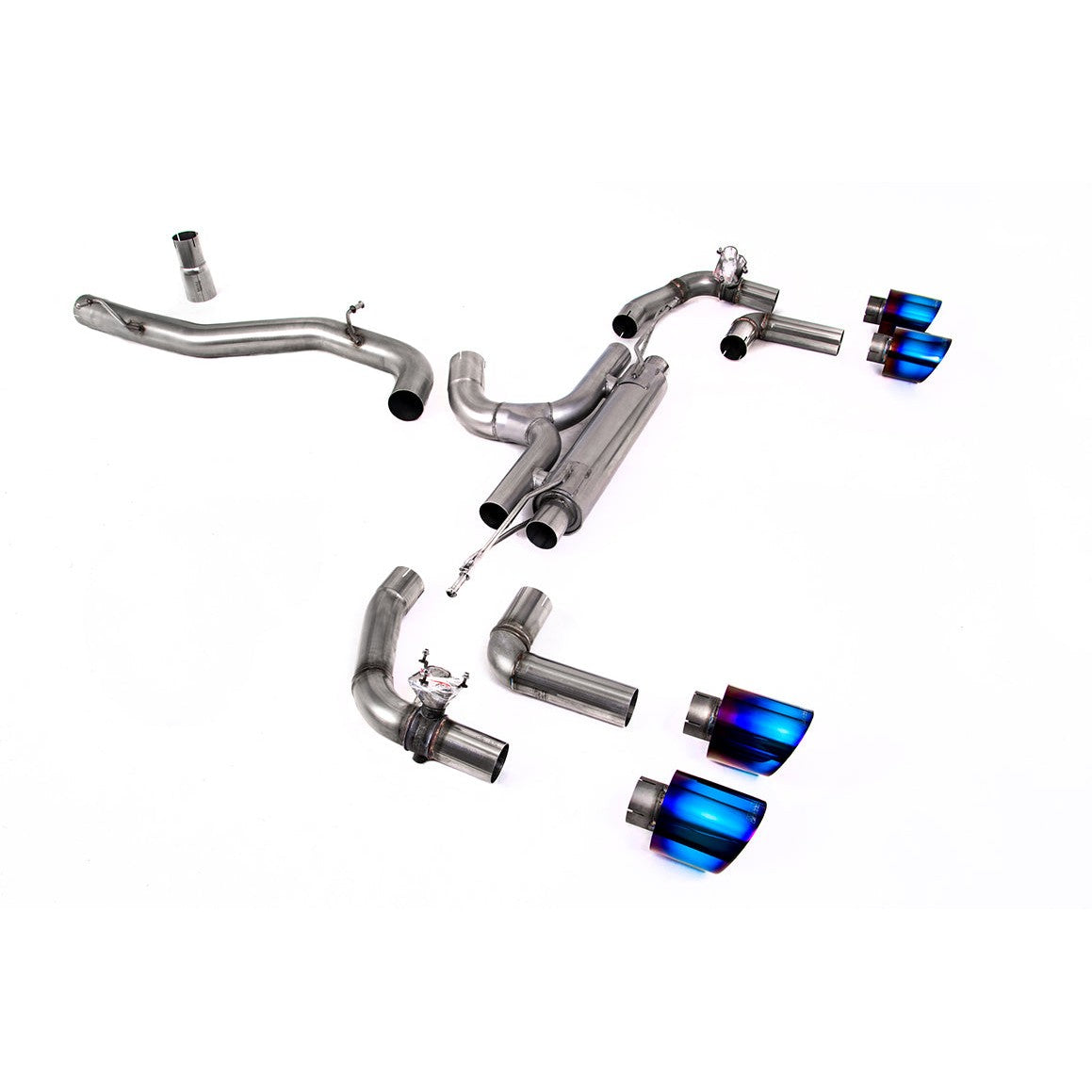 Milltek Sport 80mm Race Cat-Back Exhaust (R Burnt/Blue Titanium Tips) for Volkswagen Golf MK8 / MK8.5 (2022–2026)