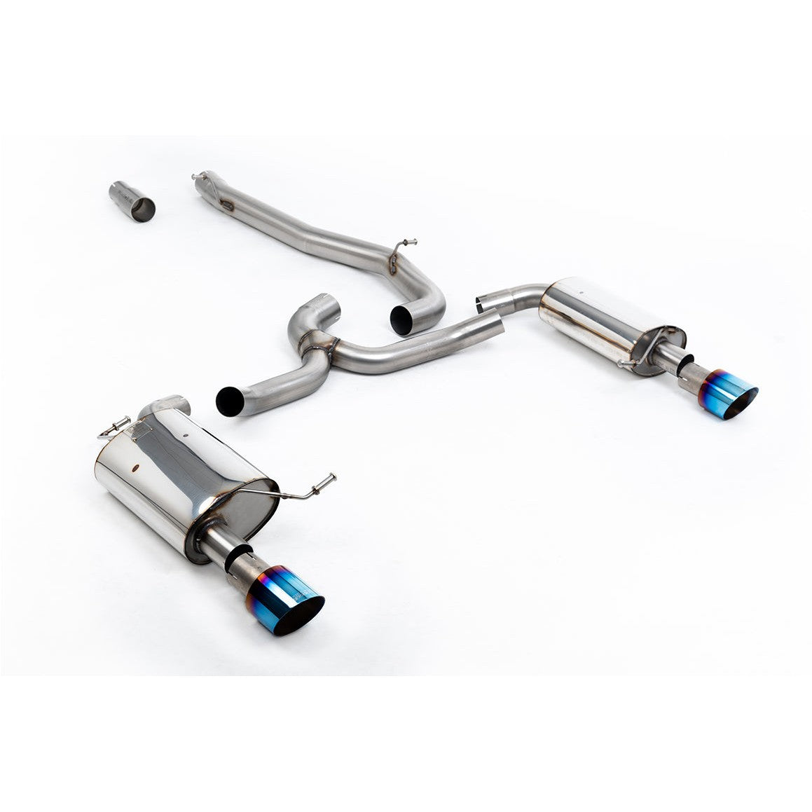 Milltek Sport Non-Resonated Cat-Back Exhaust (1.8 TSI Alltrack Burnt Titanium Tips) for Volkswagen Golf MK7 (2016–2021)