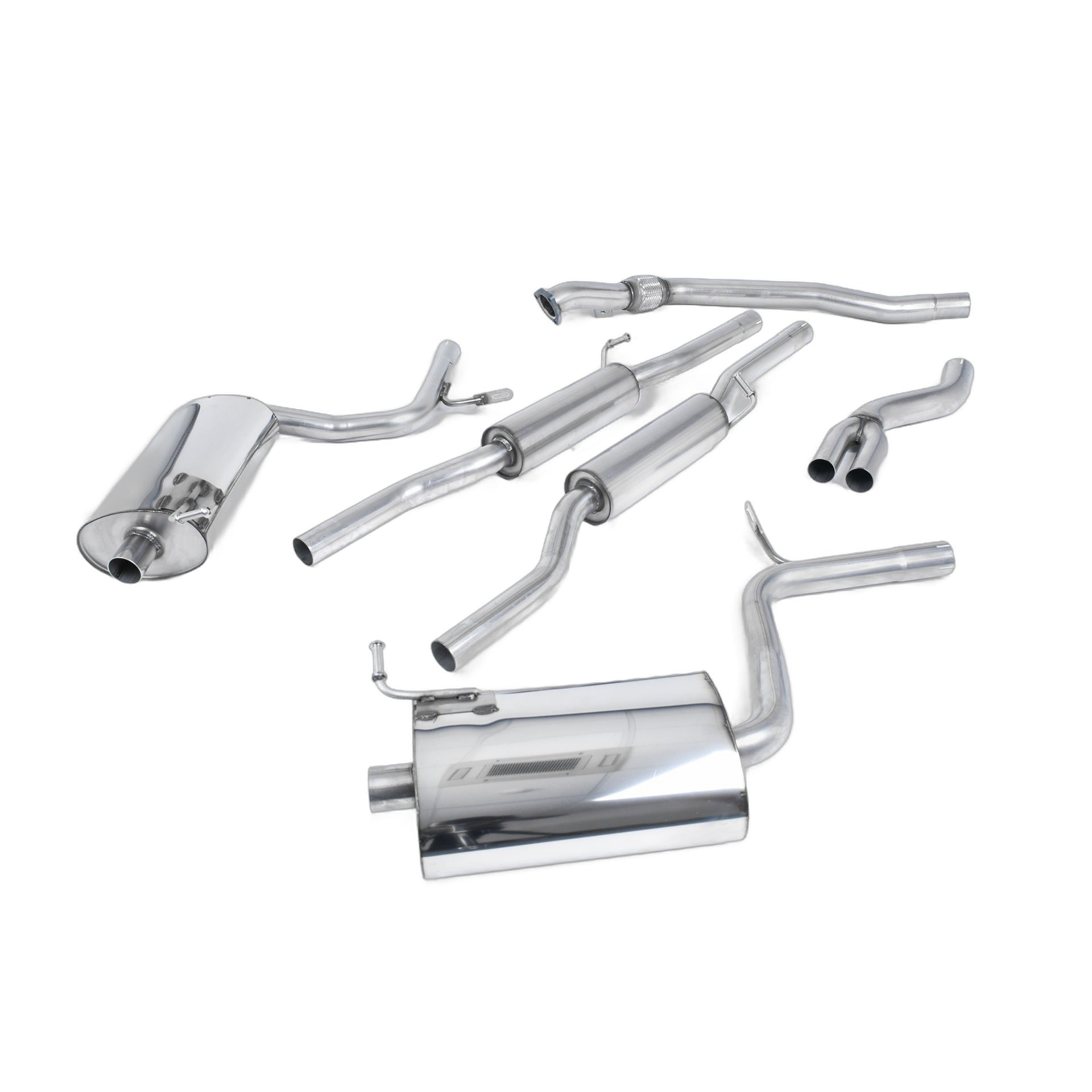 Milltek Sport Resonated Cat-Back Exhaust (Audi B7 A4 2.0 TFSI Quattro Jet Tips) for Audi A4 B7 (2005–2008)