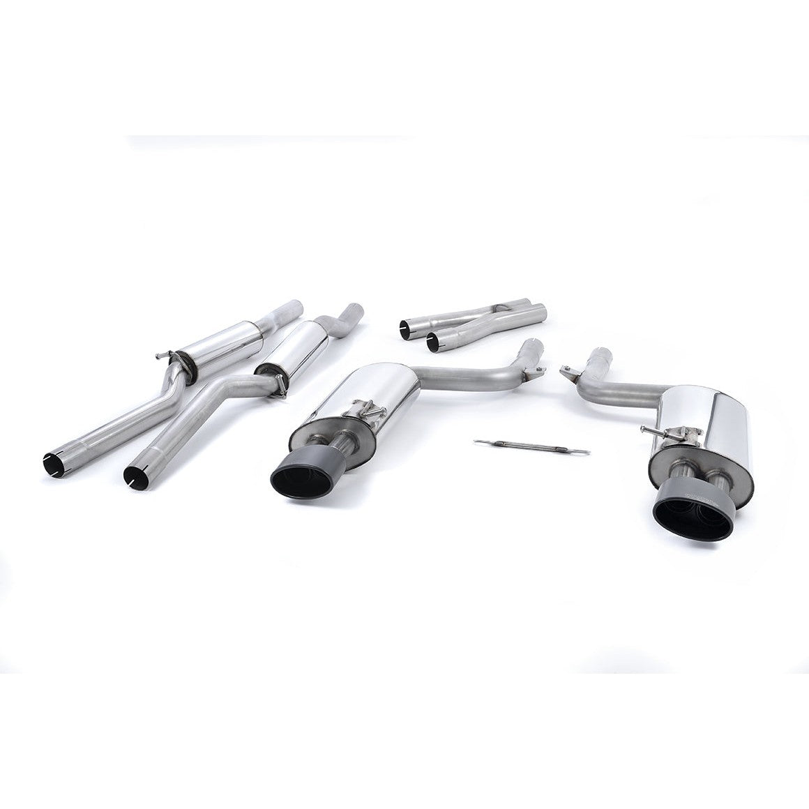 Milltek Sport Resonated Cat-Back Exhaust (Audi B7 RS4 Cerakote Black Tips) for Audi RS4 B7 (2006–2008)