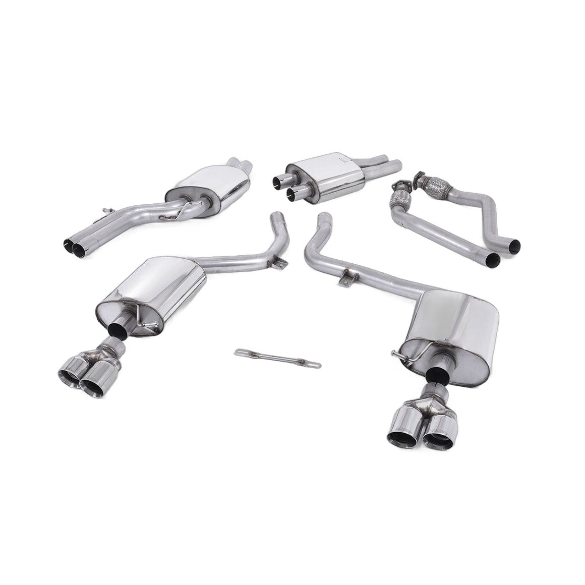 Milltek Sport Resonated Cat-Back Exhaust (Audi B8 S4 V6 Polished Tips) for Audi S4 B8, S5 B8 (2009–2012)
