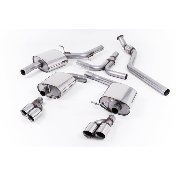 Milltek Sport Resonated Quad-Outlet Cat-Back Exhaust (Audi B8 A5 2.0 TFSI Polished Tips) for Audi A5 B8 (2008–2012)