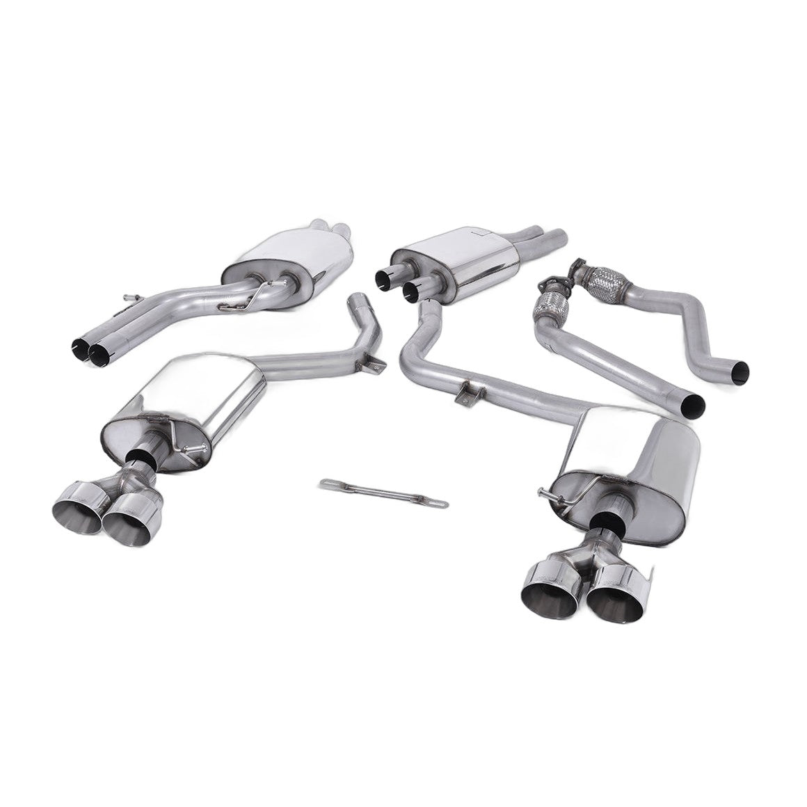Milltek Sport Resonated Cat-Back Exhaust (Audi B8.5 S4 S5 Polished Tips) for Audi S4 B8.5, S5 B8.5 (2012–2016)