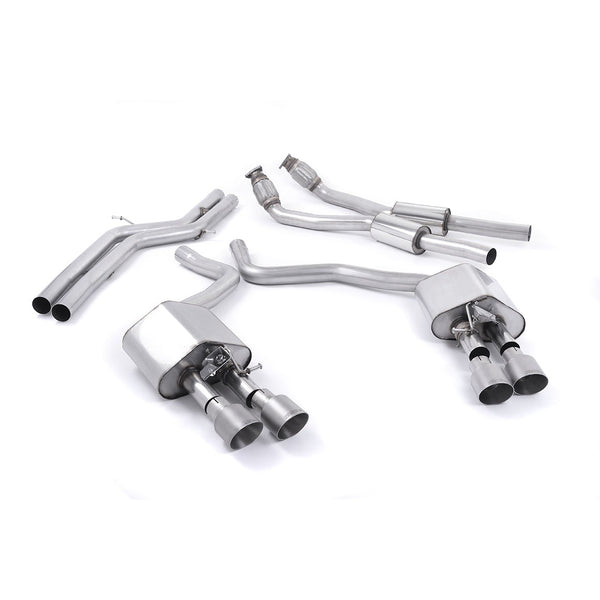 Milltek Sport Non-Resonated Cat-Back Exhaust (Audi C7 S6 S7 Brushed Titanium Tips) for Audi S6 C7 (2012–2018)