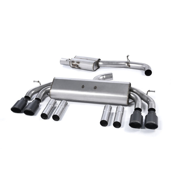 Milltek Sport Resonated Race Cat-Back Exhaust (Audi S3 8V Cerakote Black Tips) for Audi S3 8V (2013–2018)