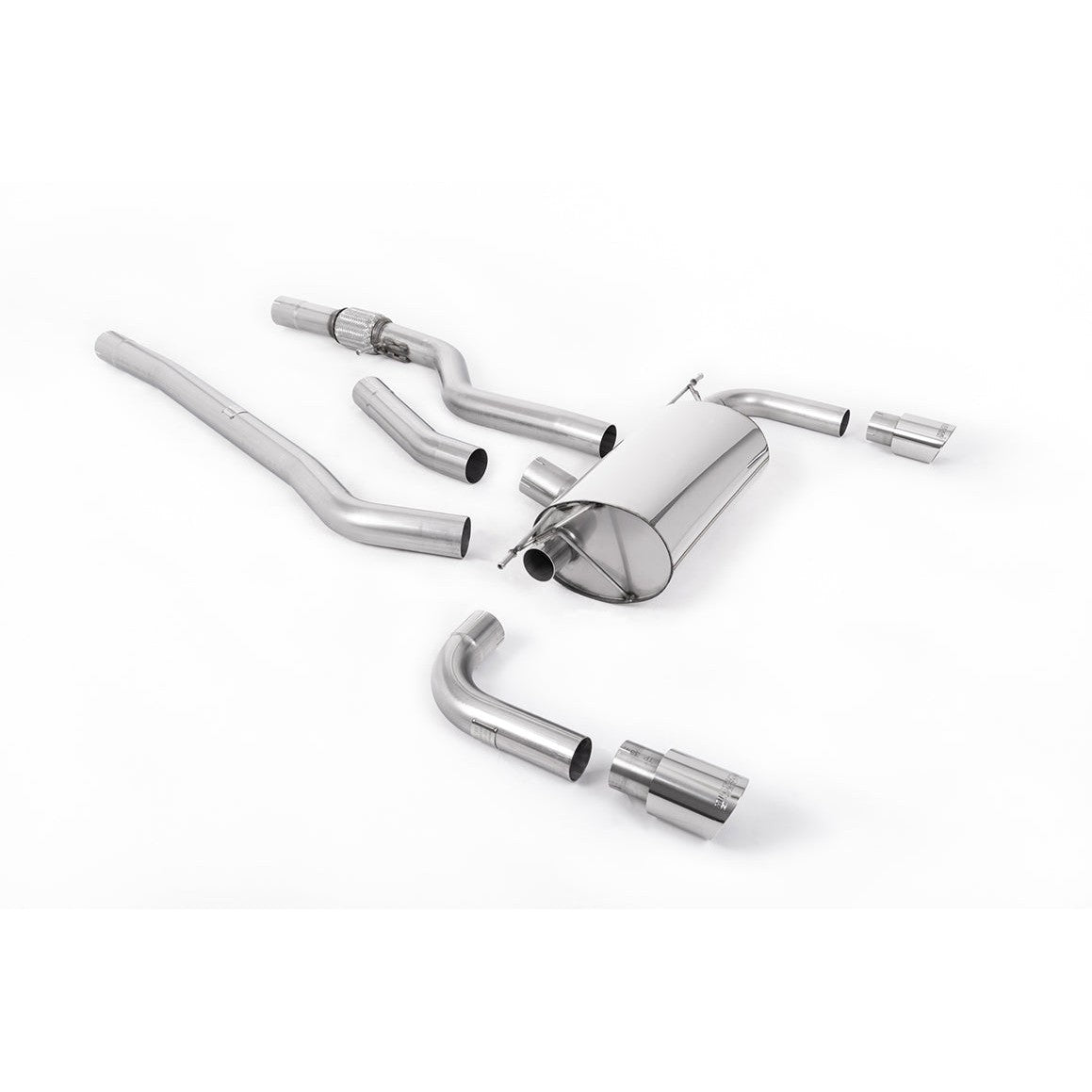 Milltek Sport Non-Resonated Cat-Back Exhaust - Dual Outlet Polished Tips for BMW 4 Series F32 (2014–2016)