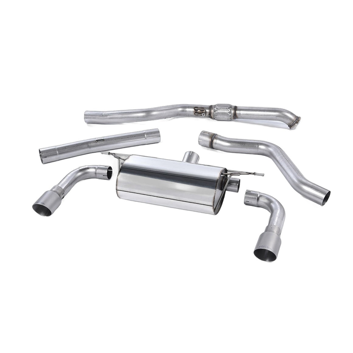 Milltek Sport Resonated Cat-Back Exhaust (BMW F22 M235i Brushed Titanium Tips) for BMW 2 Series F22 (2014–2015)