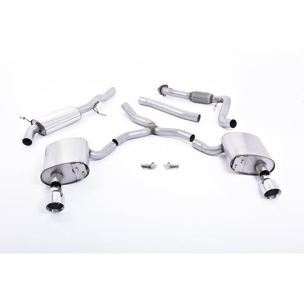 Milltek Sport Road+ Cat-Back Exhaust (Audi B9 A4 2.0 TFSI Quattro Polished Tips) for Audi A4 B9 (2016–2023)