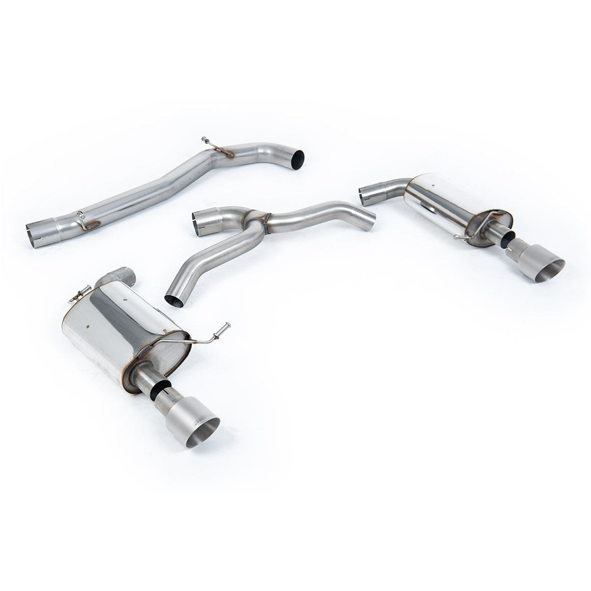 Milltek Sport Non-Resonated Cat-Back Exhaust (2.0 TFSI Brushed Titanium Tips) for Volkswagen Golf MK7 (2016–2021)
