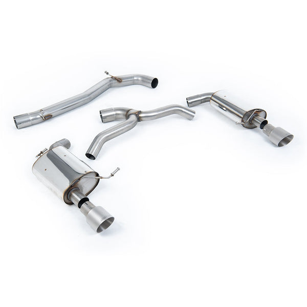 Milltek Sport Non-Resonated Cat-Back Exhaust (2.0 TFSI Brushed Titanium Tips) for Volkswagen Golf MK7 (2016–2021)