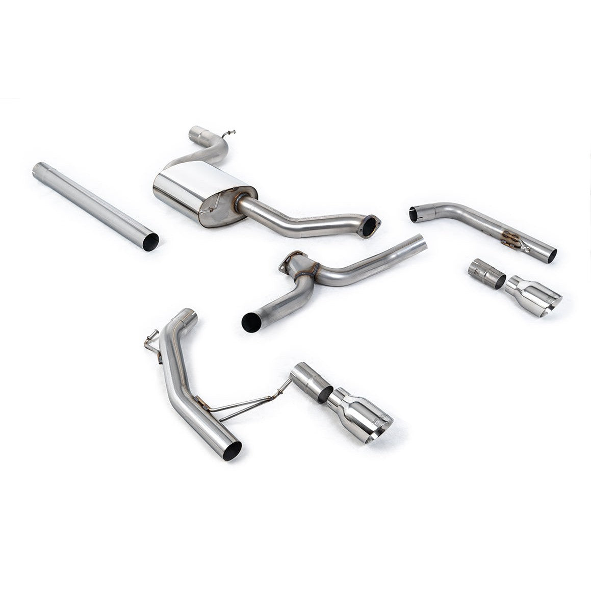 Milltek Sport Non-Resonated Cat-Back Exhaust (MK7 GLI 2.0T GT 100 Polished Tips) for Volkswagen Jetta A7 (2019–2023)