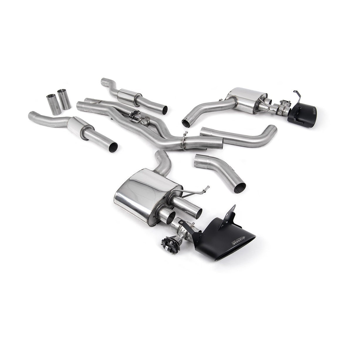 Milltek Sport Resonated 80mm Cat-Back Exhaust (Cut In Fit Cerakote Black Tips) for Audi RS6 C8, RS7 C8 (2019–2026)