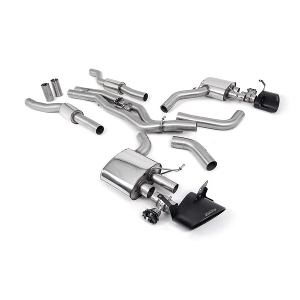 Milltek Sport Resonated 80mm Cat-Back Exhaust (Cut In Fit Cerakote Black Tips) for Audi RS6 C8, RS7 C8 (2019–2026)