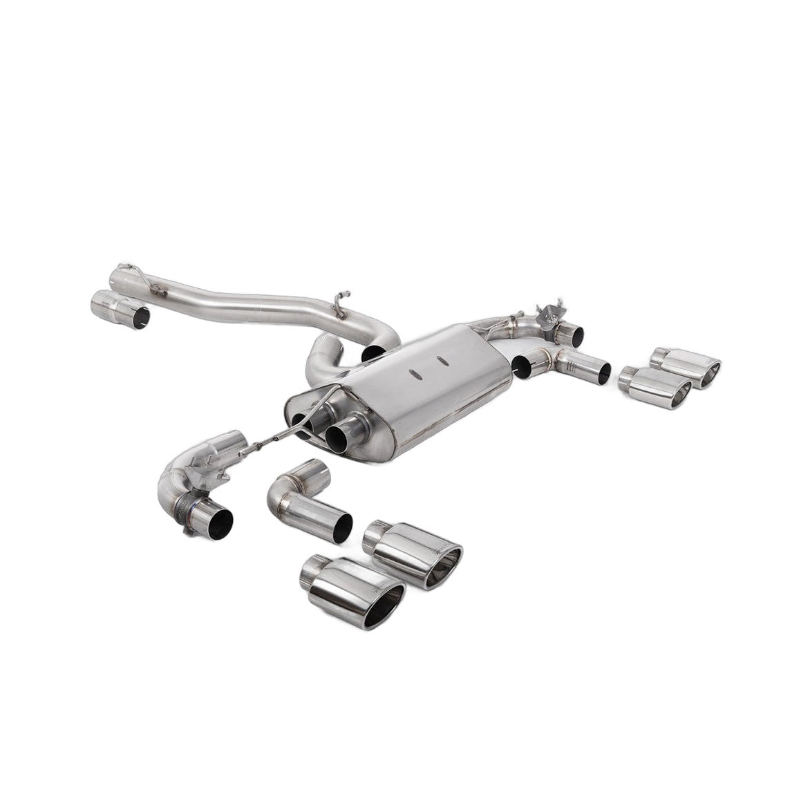 Milltek Sport 80mm Valved Non-Resonated Race Cat-Back Exhaust - Polished Oval Tips for Volkswagen Golf MK7.5 (2017–2021)