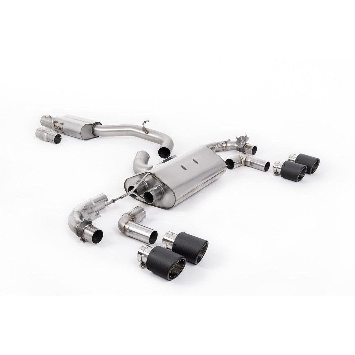 Milltek Sport 80mm Valved Resonated Race Cat-Back Exhaust (R Carbon Tips) for Volkswagen Golf MK7.5 (2017–2021)