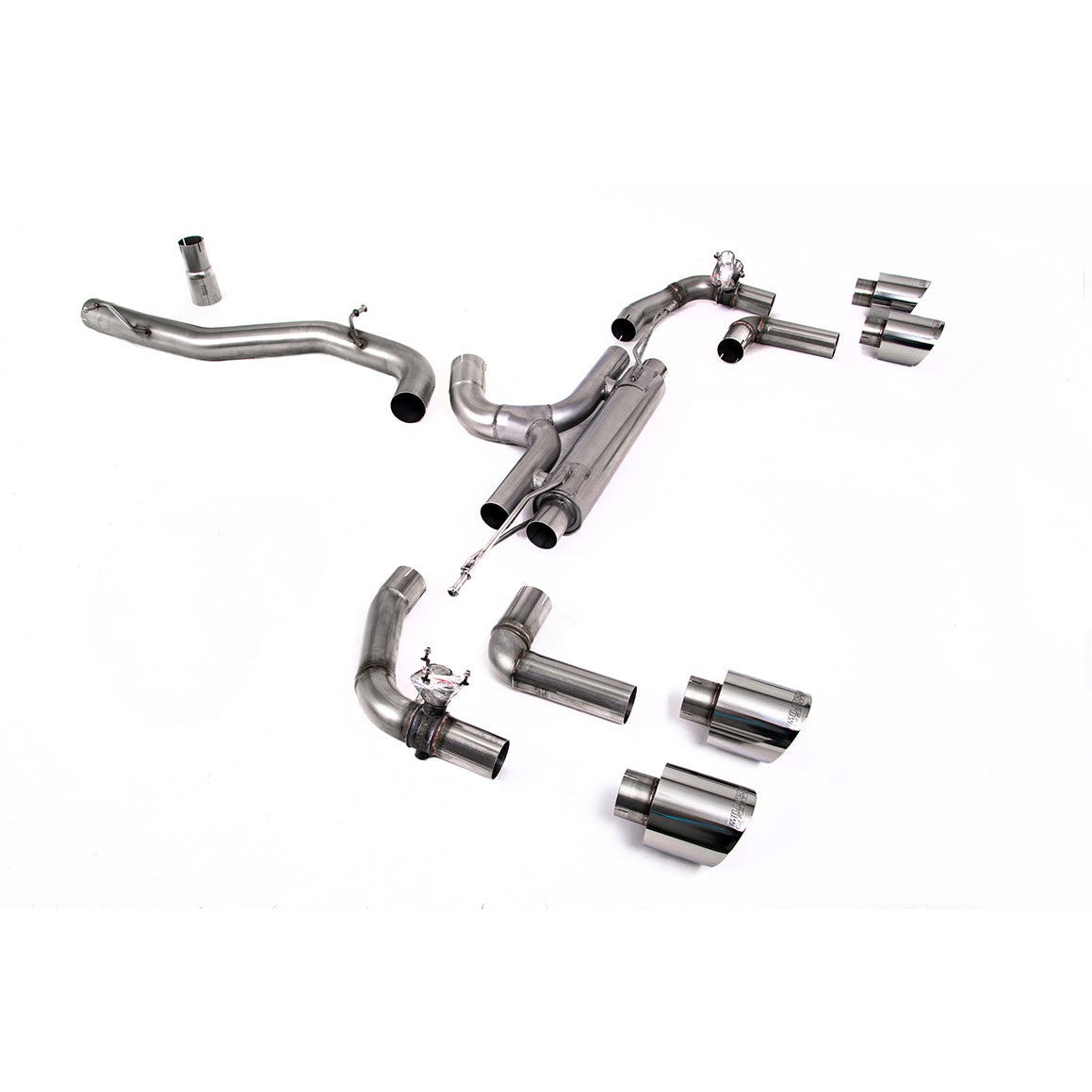 Milltek Sport 80mm Race Cat-Back Exhaust (VW Golf R MK8 Polished Tips) for Volkswagen Golf MK8 / MK8.5 (2022–2026)
