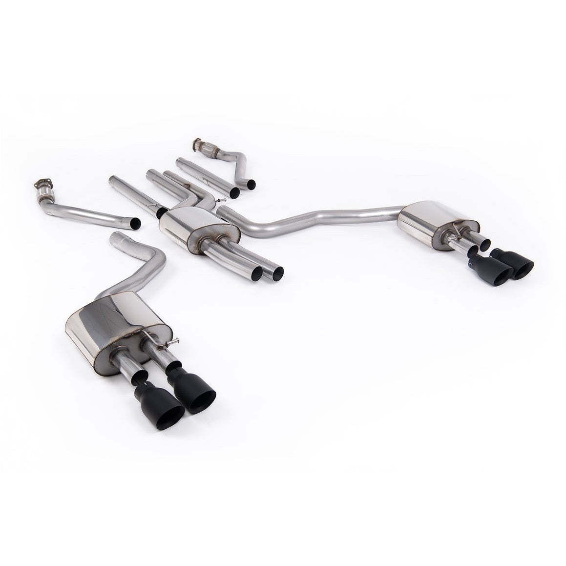 Milltek Sport Resonated Cat-Back Exhaust (Audi C7.5 A6 3.0 TFSI Cerakote Black Tips) for Audi A6 C7.5 (2015–2018)