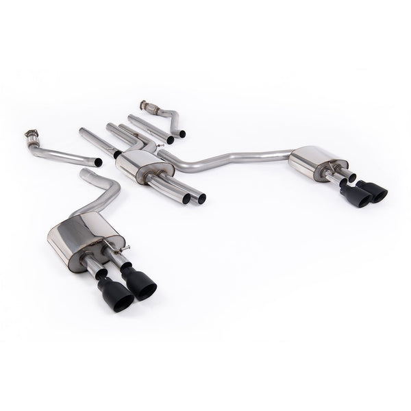 Milltek Sport Resonated Cat-Back Exhaust (Audi C7.5 A6 3.0 TFSI Cerakote Black Tips) for Audi A6 C7.5 (2015–2018)