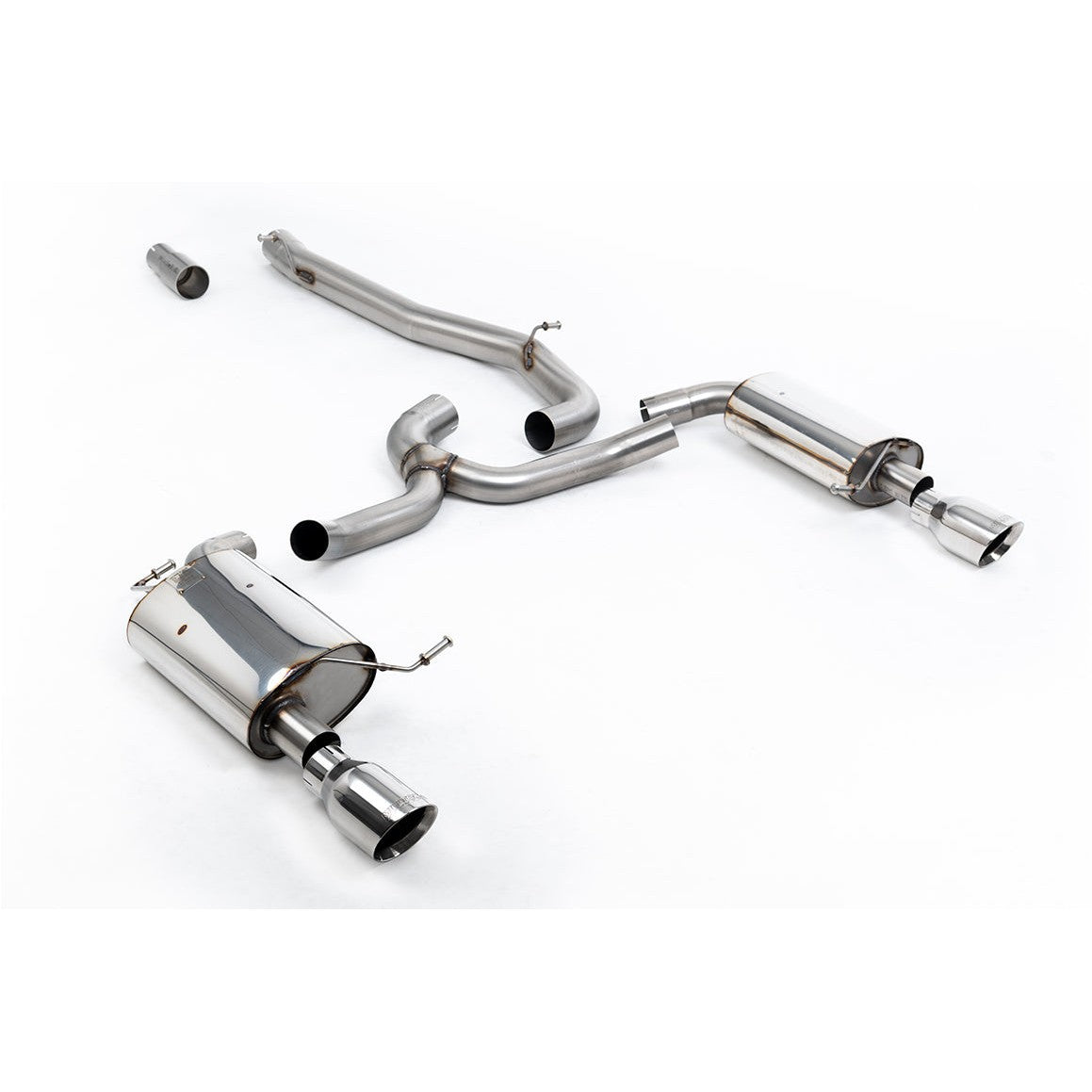 Milltek Sport Non-Resonated Cat-Back Exhaust (Alltrack 1.8TSI Polished Tips) for Volkswagen Golf MK7 (2016–2021)