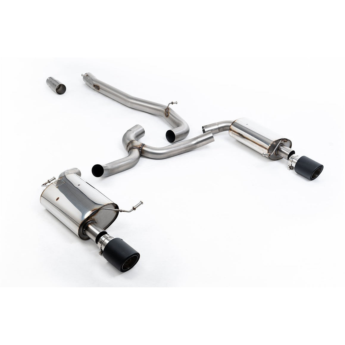 Milltek Sport Non-Resonated Cat-Back Exhaust (Alltrack 1.8TSI Carbon Tips) for Volkswagen Golf MK7 (2016–2021)