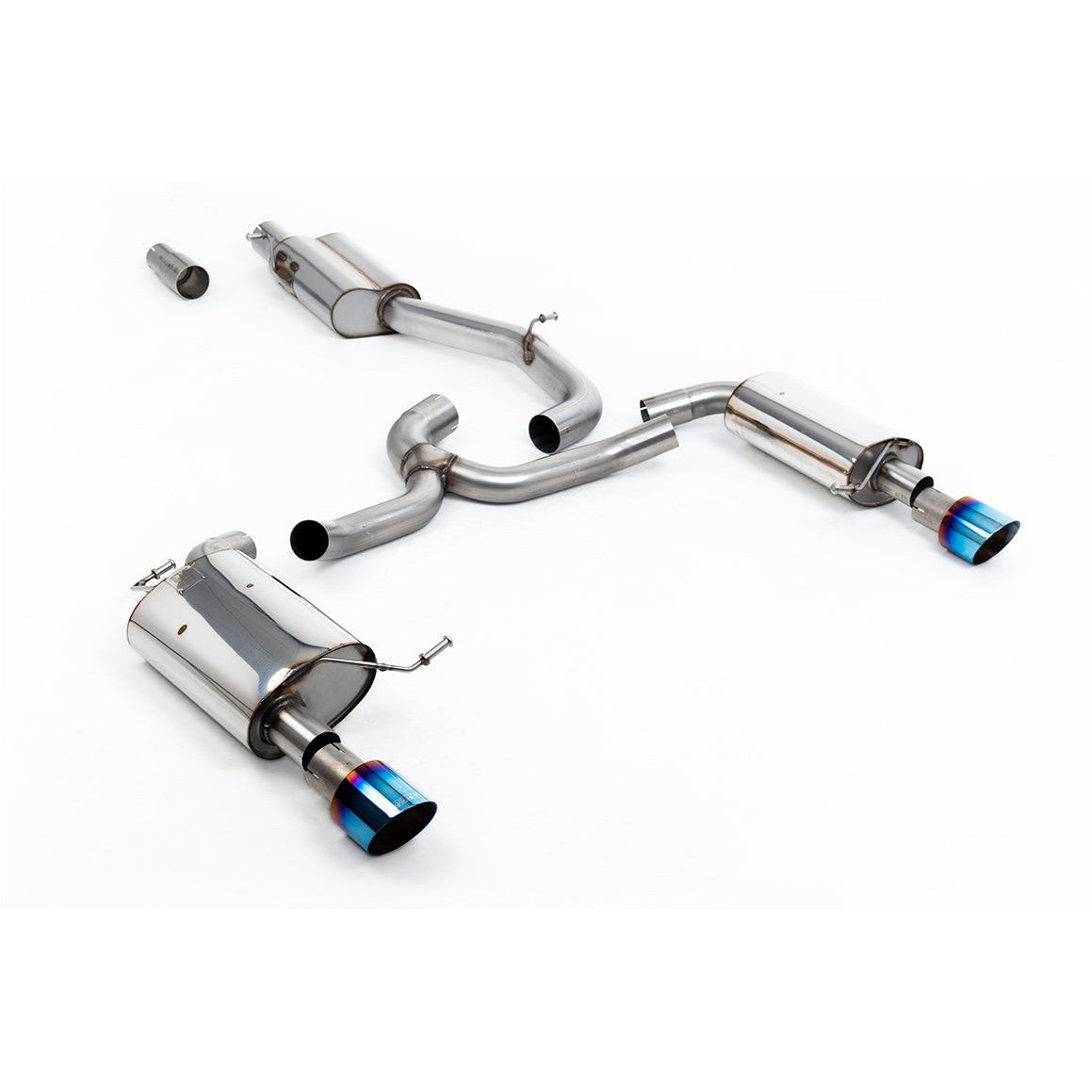 Milltek Sport Resonated Cat-Back Exhaust (1.8 TSI Alltrack Burnt Titanium Tips) for Volkswagen Golf MK7 (2016–2021)