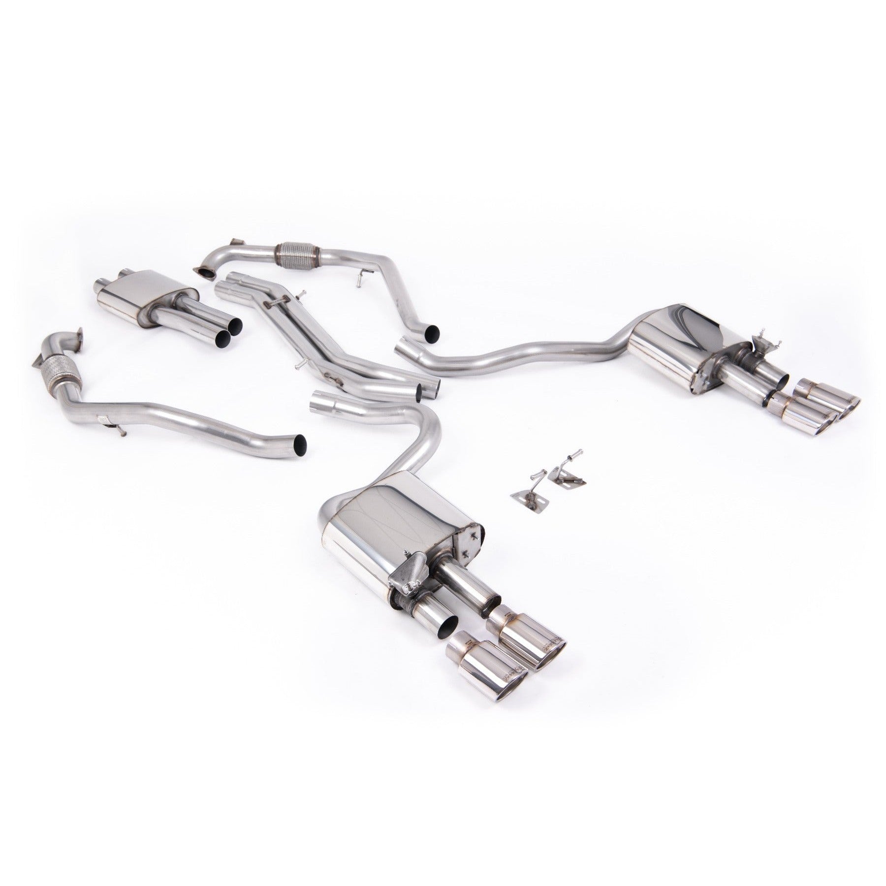 Milltek Sport Resonated Cat-Back Exhaust (Audi B9 S5 3.0 V6 Polished Ovals Tips) for Audi S5 B9 (2017–2026)
