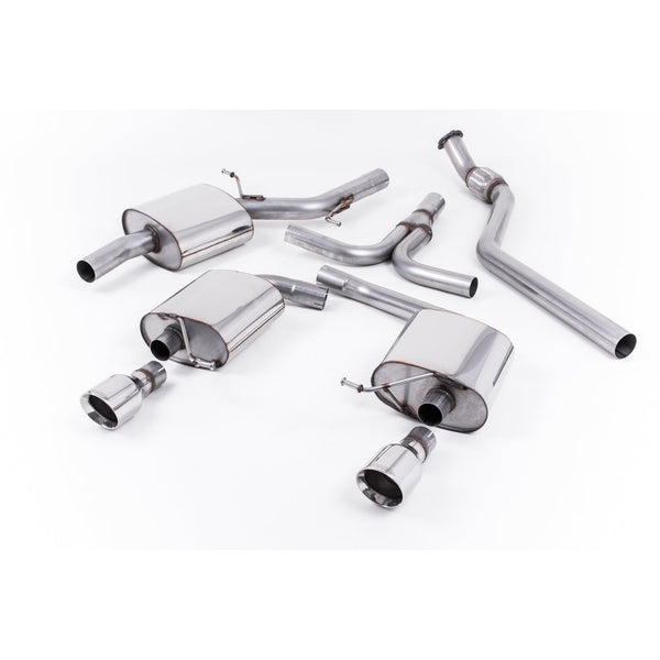 Milltek Sport Resonated Dual-Outlet Cat-Back Exhaust (Audi B8 A5 2.0 TFSI Polished Tips) for Audi A5 B8 (2008–2012)