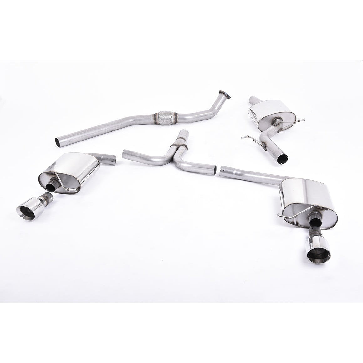 Milltek Sport Resonated Cat-Back Exhaust (Audi B8 A4 A5 2.0 TFSI Polished Tips) for Audi A4 B8 (2008–2015)