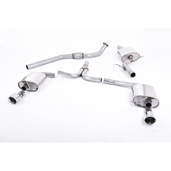 Milltek Sport Resonated Cat-Back Exhaust (Audi B8 A4 A5 2.0 TFSI Polished Tips) for Audi A4 B8 (2008–2015)