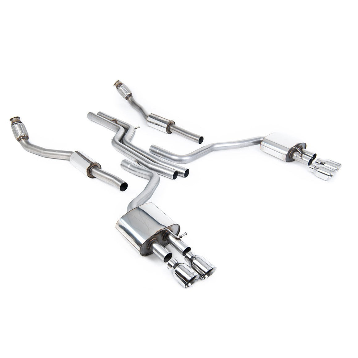 Milltek Sport Non-Resonated Cat-Back Exhaust (Audi C7 S6 S7 Polished Tips) for Audi S6 C7 (2012–2018)